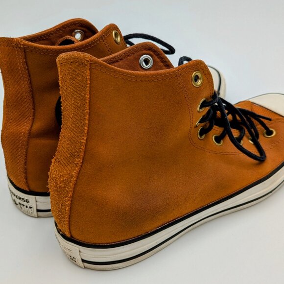 Converse Chuck Taylor All Star Cognac Brown Leather High-top Sneakers M8.5 W10.5 - Picture 6 of 16